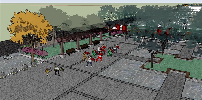 美丽乡村生态公园健身广场景观方案设计一(4)