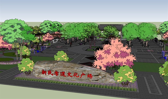 美丽乡村生态公园健身广场景观节点方案设计二(1)