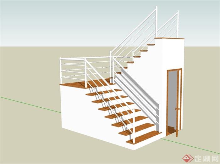 住宅室内完整的楼梯素材设计su模型