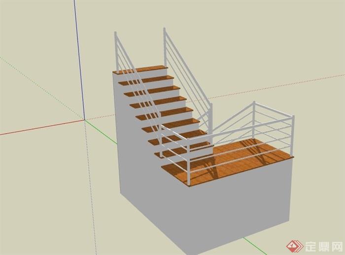 住宅室内完整的楼梯素材设计su模型