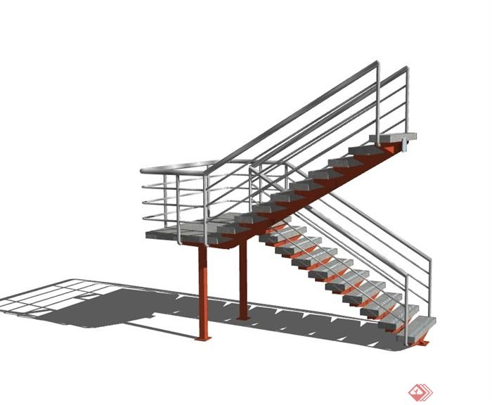 室内完整的楼梯节点素材设计su模型