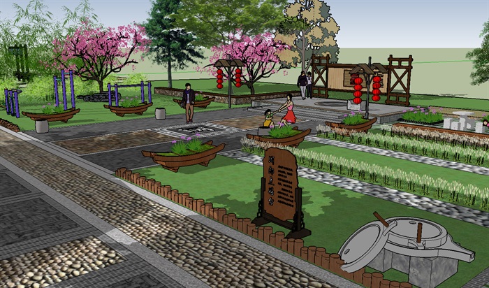 美丽乡村生态公园健身广场景观节点方案设计六(1)
