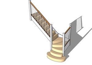 某现代住宅室内楼梯素材设计SU(草图大师)模型