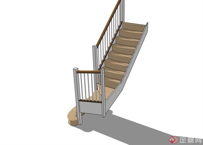 某现代住宅室内楼梯素材设计su模型
