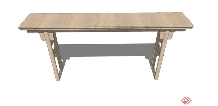 中式风格详细的木质桌子su模型