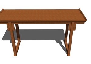 中式风格详细的木质桌子素材设计SU(草图大师)模型