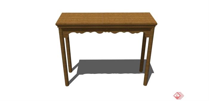 独特古典中式风格详细的木质桌子su模型