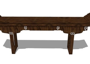 中式独特详细的木质桌子SU(草图大师)模型
