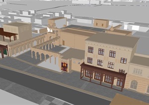 3个新疆伊斯兰风格民宅与酒店建筑方案SU(草图大师)模型