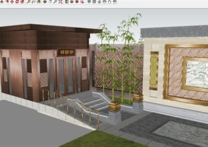 4个泰禾院子中式门头景观方案SU(草图大师)模型