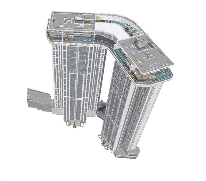 成都绿地GIC中央广场高层豪宅（带天际别墅及会所）建筑方案SU模型(15)