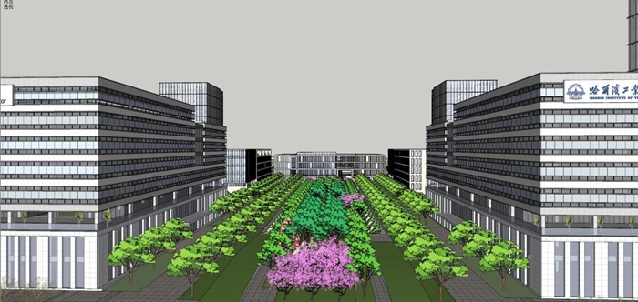 合肥宿松路科技园建筑与景观方案SU模型(3)