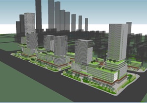 合肥塘溪津门商业办公综合体建筑设计方案SU(草图大师)模型