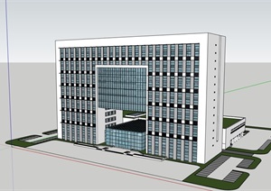 现代风格完整的办公综合楼设计SU(草图大师)模型