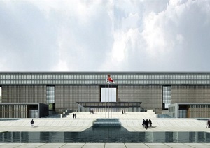 一个行政办公中心建筑楼设计SU(草图大师)模型