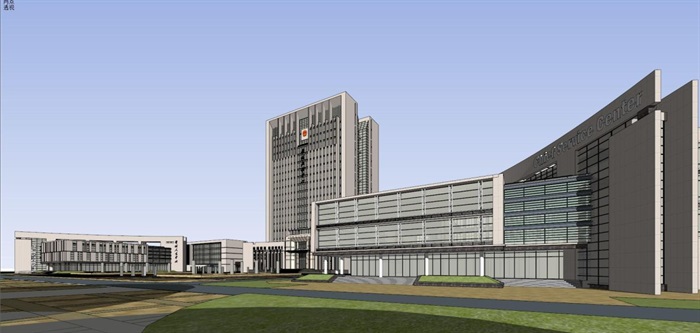 蒙城行政中心政府办公楼建筑规划设计方案SU模型(4)