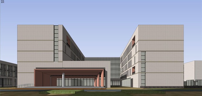 蒙城行政中心政府办公楼建筑规划设计方案SU模型(9)