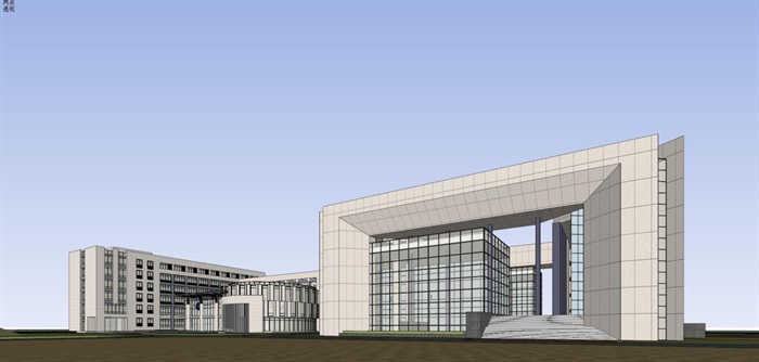 蒙城行政中心政府办公楼建筑规划设计方案SU模型(11)