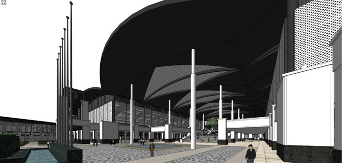 金地坪山体育中心建筑规划设计方案SU模型(6)