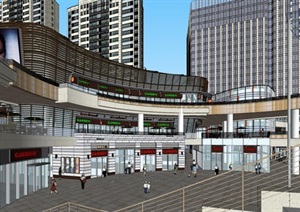 青岛和达中心城广场建筑与景观方案SU(草图大师)模型
