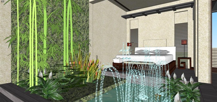 三亚绿地·悦澜湾新亚洲风格别墅+酒店+公寓+商业项目建筑方案SU模型(1)