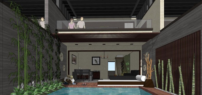 三亚绿地·悦澜湾新亚洲风格别墅+酒店+公寓+商业项目建筑方案SU模型(13)