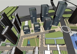 南宁绿地中央广场建筑方案SU(草图大师)模型