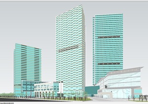 浦东嘉里中心综合体建筑方案SU(草图大师)模型