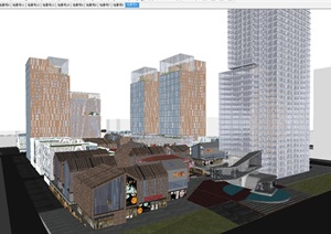 武汉北辰光谷创意商业综合体建筑与景观方案SU(草图大师)模型