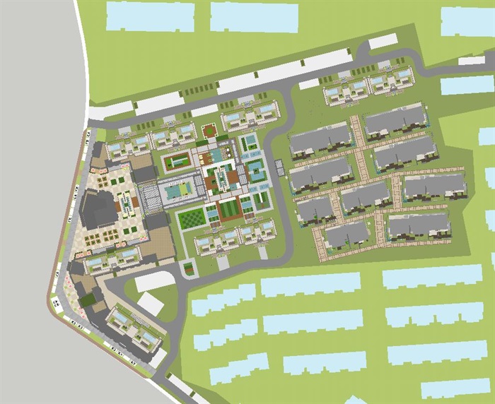 武汉光谷星光里高层+别墅建筑与景观方案SU模型(16)