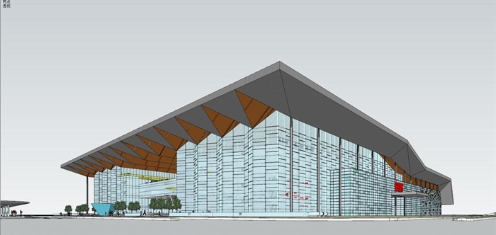 苏州汽车西站（大跨度结构）建筑方案SU模型(15)