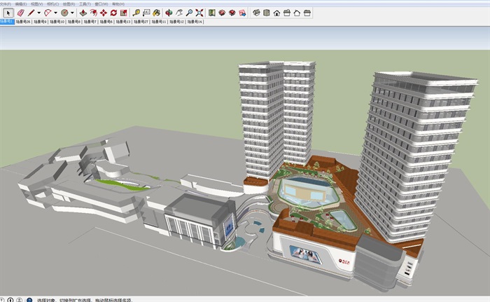 无锡金科商业综合体建筑与景观方案SU模型(1)