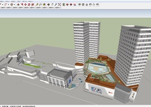 无锡金科商业综合体建筑与景观方案SU(草图大师)模型
