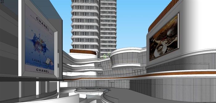 无锡金科商业综合体建筑与景观方案SU模型(5)