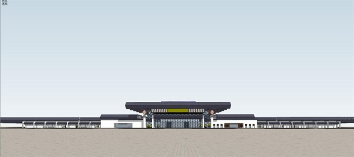苏州火车站建筑方案SU模型(10)