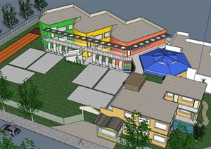 幼儿园教育建筑楼详细设计SU(草图大师)模型
