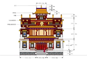 藏传佛教寺庙设计SU(草图大师)模型