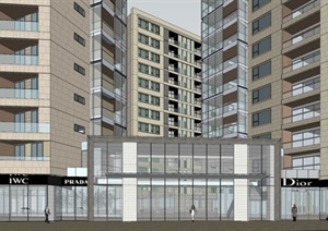 现代风格创智酒店 公寓建筑方案SU(草图大师)模型