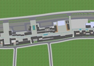 中式南山唐郡商业街建筑与景观方案SU(草图大师)模型