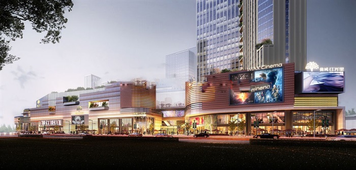 成都红光里龙城国际商业广场建筑与景观方案SU模型(8)