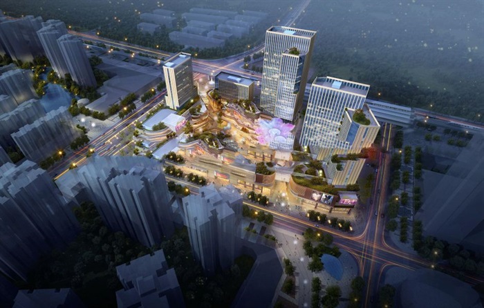 成都红光里龙城国际商业广场建筑与景观方案SU模型(14)