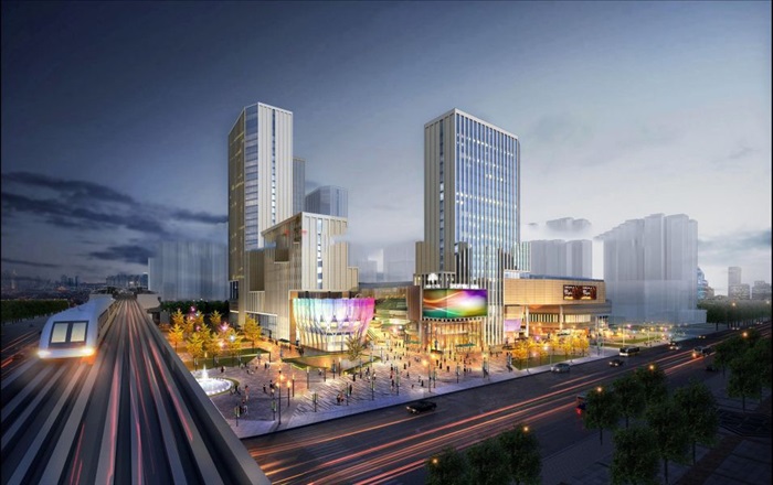 成都红光里龙城国际商业广场建筑与景观方案SU模型(16)