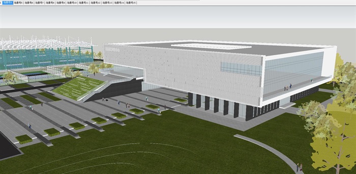 成都高新区网球中心建筑方案SU模型(5)