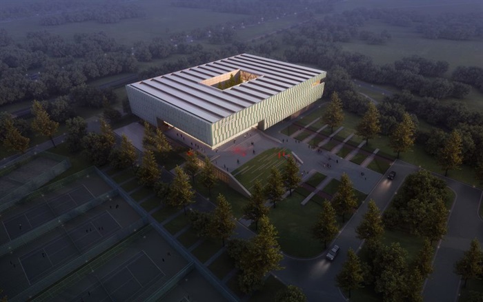 成都高新区网球中心建筑方案SU模型(12)