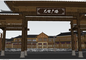 贵州丹寨苗族风情小镇建筑方案SU(草图大师)模型