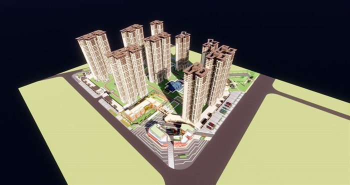 肇庆保利花园项目总体建筑与景观方案SU模型(10)