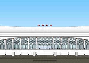 淮南高铁南站建筑概念方案SU(草图大师)模型