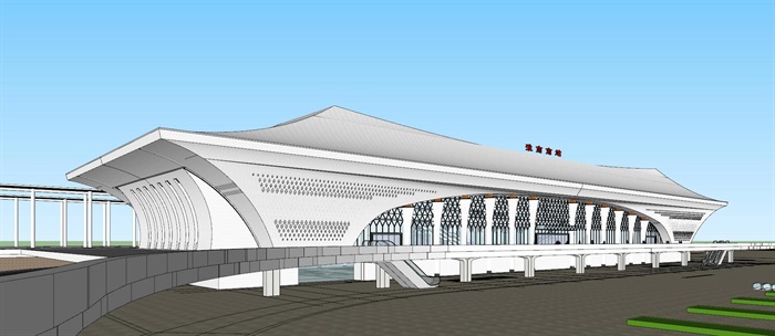 淮南高铁南站建筑概念方案SU模型(2)