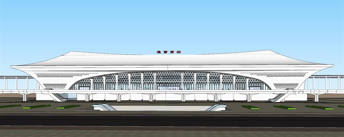 淮南高铁南站建筑概念方案SU模型(6)