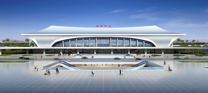 淮南高铁南站建筑概念方案SU模型(12)